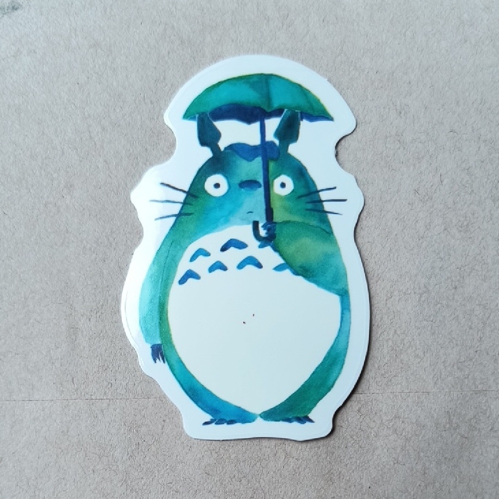 Green Totoro-Inspired Small Pet Sticker - Waterproof Decorative Decal